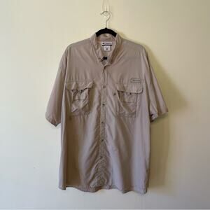 Columbia XL cream utility short sleeve top outdoor fishing hiking gorpcore mesh
